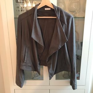 Grey/taupe faux suede jacket blazer